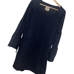 Chaser Navy Blue Long Sleeves Drawstring Waist Dress Size Medium New